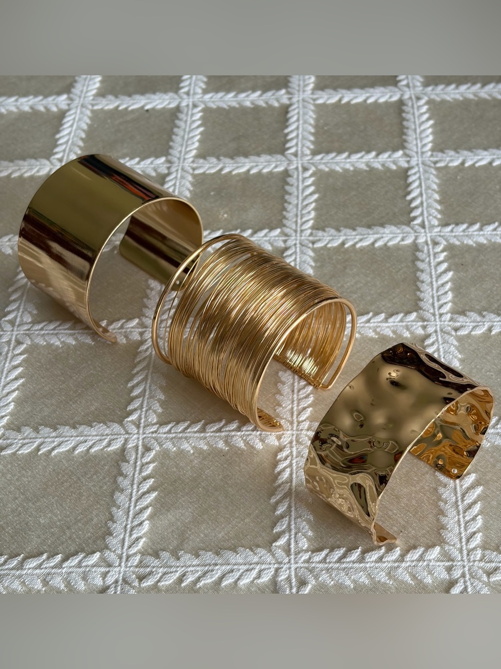 NIB Gold-Tone Cuff Bracelet Set - Stylish, Chic, Versatile and Elegant